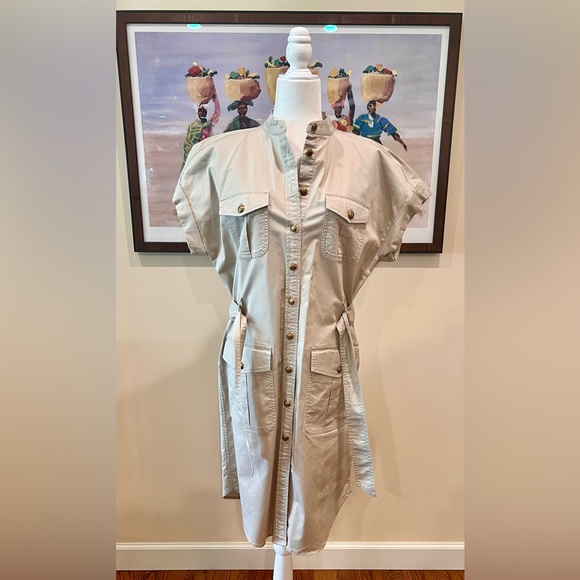 Ralph Lauren Dresses & Skirts - Ralph Lauren Belted Khaki Knee Length Dress Size 10